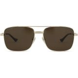 Gucci Gg1441S 002 58 - rechthoek zonnebrillen, mannen, goud