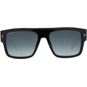 Dsquared2 Icon 0003/S 80S 90 56 - rechthoek zonnebrillen, mannen, zwart