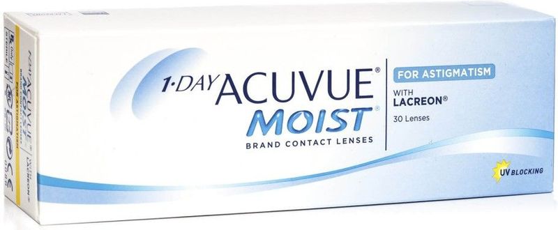 1-Day Acuvue Moist for Astigmatism (30 lenzen) - daglenzen, torisch sport, Etafilcon A