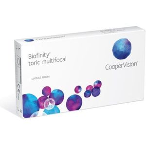 Biofinity Toric Multifocal CooperVision (3 lenzen) - dag- en nachtlenzen, torisch silicone hydrogel bifocale, Comfilcon A