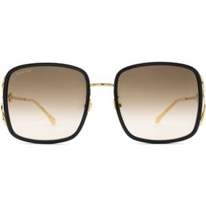 Gucci Gg1016Sk 004 58 - vierkant zonnebrillen, vrouwen, zwart