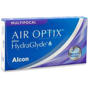 Air Optix Plus Hydraglyde Multifocal (6 lenzen) - maandlenzen, silicone hydrogel multifocale, Lotrafilcon B