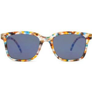 Izipizi Sun #L Blue Tortoise Mirror - rechthoek zonnebrillen, unisex, bruin, spiegelend