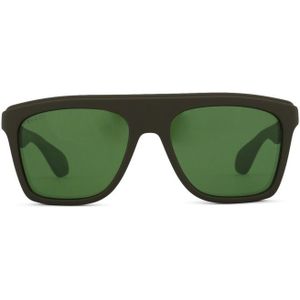 Gucci Gg1570S 005 57 - vierkant zonnebrillen, unisex, groen, spiegelend