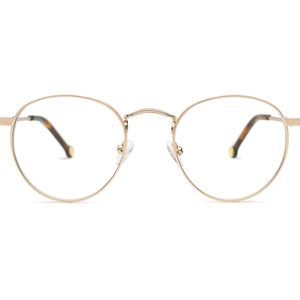Lentiamo Giuseppe Light Gold - computerbrillen, rond, unisex, goud