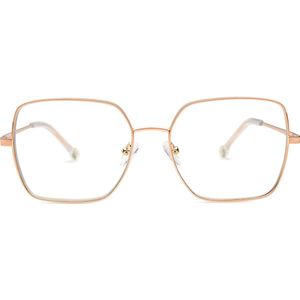 Lentiamo - Leonie - Computerbril - Roze Goud - Vierkant - Unisex