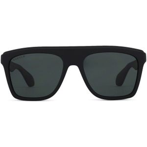 Gucci Gg1570S 006 57 - vierkant zonnebrillen, unisex, zwart, polariserend spiegelend