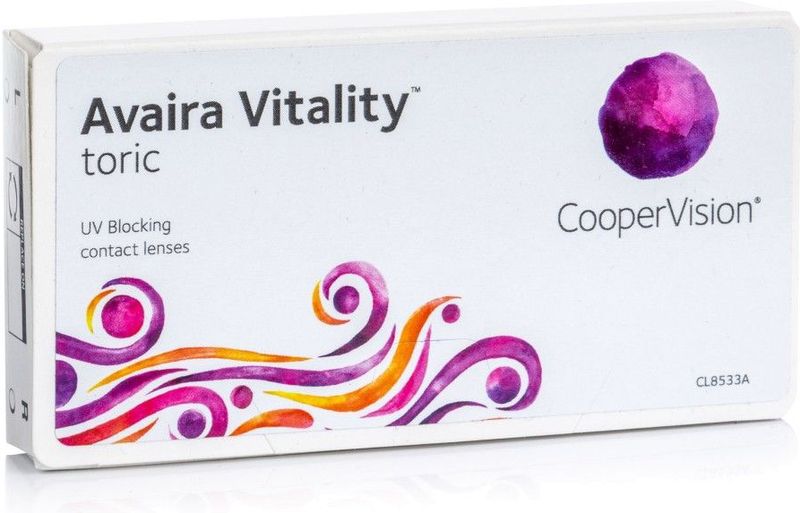 CooperVision - Avaira Vitality Toric - Maandlenzen - Transparant - 6 Lenzen, Torisch Silicone Hydrogel