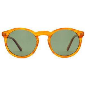 Meller Bio-Acetate Kubu Orange Tigris Olive - rond zonnebrillen, unisex, oranje, polariserend