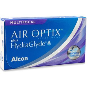 Air Optix Plus Hydraglyde Multifocal (6 lenzen) - maandlenzen, silicone hydrogel multifocale, Lotrafilcon B
