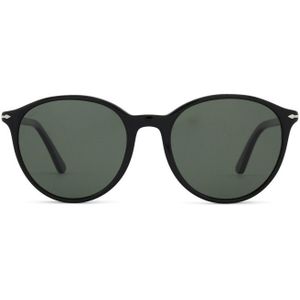Persol Po3350S 95/58 56 - rond zonnebrillen, vrouwen, zwart, polariserend