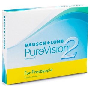 PureVision 2 for Presbyopia (3 lenzen) - dag- en nachtlenzen, silicone hydrogel multifocale, Balafilcon A
