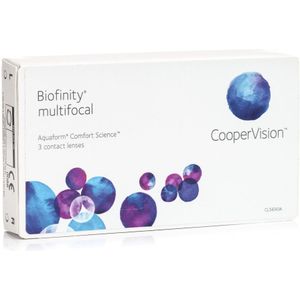 Biofinity Multifocal (3 lenzen) - dag- en nachtlenzen, silicone hydrogel multifocale, Comfilcon A