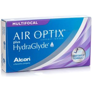 Air Optix Plus Hydraglyde Multifocal (3 lenzen) - maandlenzen, silicone hydrogel multifocale, Lotrafilcon B