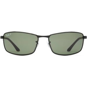 Ray-Ban Rb3498 002/9A - rechthoek zonnebrillen, mannen, zwart, polariserend