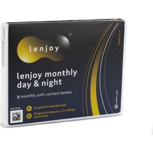 Lenjoy Monthly Day & Night (3 lenzen) - dag- en nachtlenzen, silicone hydrogel sferische en asferische, Balafilcon A