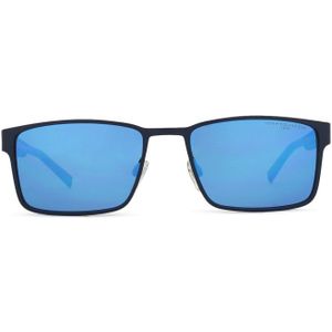 Tommy Hilfiger TH 2087/S FLL VI 57 - rechthoek zonnebrillen, mannen, blauw, spiegelend