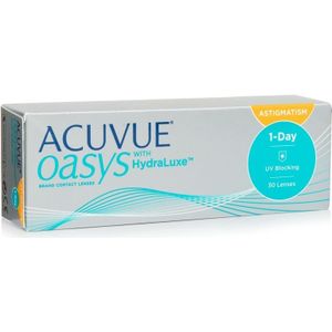 Acuvue Oasys 1-Day with HydraLuxe for Astigmatism (30 lenzen) - daglenzen, torisch silicone hydrogel, Senofilcon A