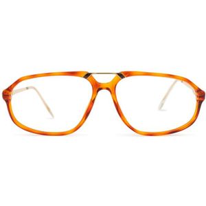 Lenco - transparent havana/gold - brillen, rechthoek, unisex, oranje