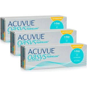 Acuvue Oasys 1-Day with HydraLuxe for Astigmatism (90 lenzen) - daglenzen, torisch silicone hydrogel sport, Senofilcon A