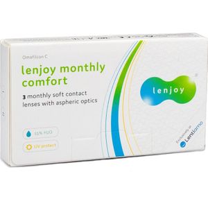Lenjoy Monthly Comfort (3 lenzen) - maandlenzen, sferische en asferische, Omafilcon C