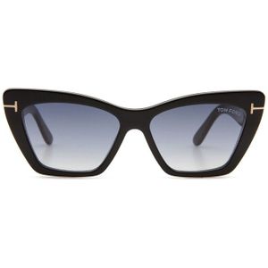 Tom Ford Wyatt Ft0871 01B 56 - cat eye zonnebrillen, vrouwen, zwart