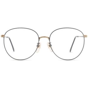 Charmant Young look - metal grey/gold - brillen, rond, unisex, grijs