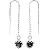 Zilveren chain oorbellen, fleur de lis