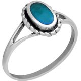 Zilveren ring met ovale turquoise steen