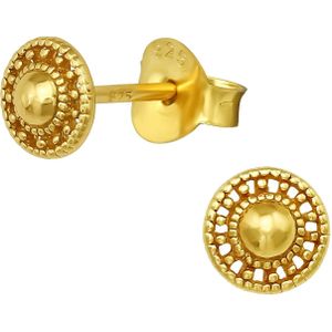 Gold plated oorstekers, zon