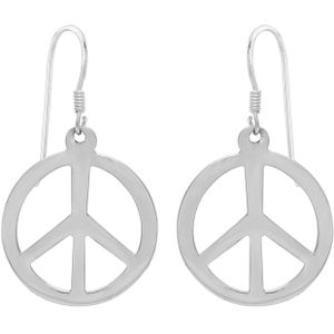 Zilveren oorhangers, peace of vredesteken