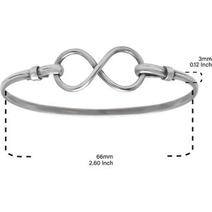 Zilveren bangle armband met infinity teken