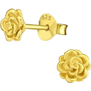Gold plated oorstekers, roos