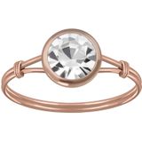 Rose gold plated ring met kleurloos kristal