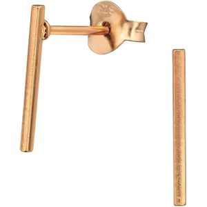 Rose plated gold oorsteker, staafje