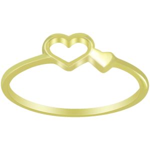 Gold plated ring, twee hartjes