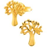 Gold plated oorstekers, tree of life, levensboom