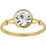 Gold plated ring met kleurloze kristal