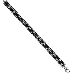 Zilveren armband, brede armband met sterren en bolletjes