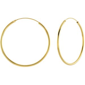 Gold plated oorringen, 45 mm, 2 mm dik
