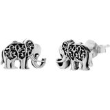 Zilveren oorstekers, bewerkt olifantje
