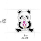 Zilveren ketting met hanger, panda met ijsje