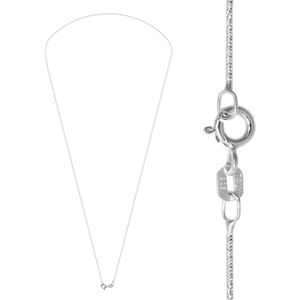 Zilveren basic ketting, kabel schakels (cable chain)