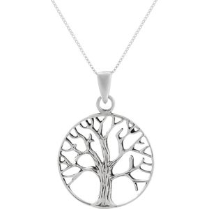 Zilveren ketting, tree of life