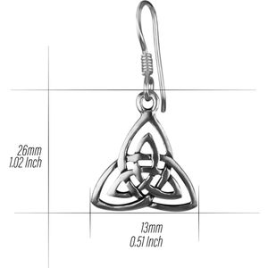 Zilveren oorhangers, dubbele triquetra