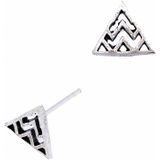 Zilveren oorstekers, driehoek met zigzagstrepen