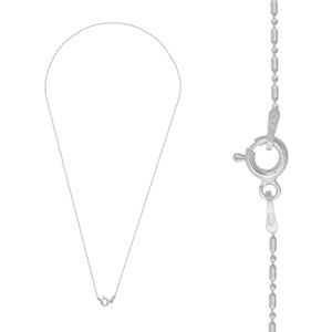 Zilveren basic ketting, ovale en ronde schakels