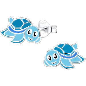 Zilveren oorstekers, blauwe waterschildpad