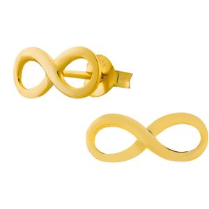 Gold plated oorstekers, infinity teken