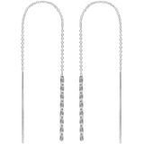 Zilveren chain oorbellen met gedraaide staafjes